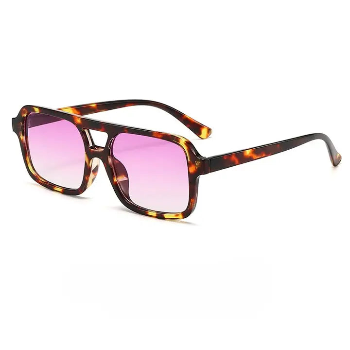 MKS America Double Bridge Square Retro Color Women's Sunglasses