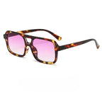 MKS America Double Bridge Square Retro Color Women's Sunglasses