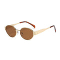 Retro Gold Metal Oval Sunglasses
