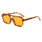 MKS America Double Bridge Square Retro Color Women's Sunglasses