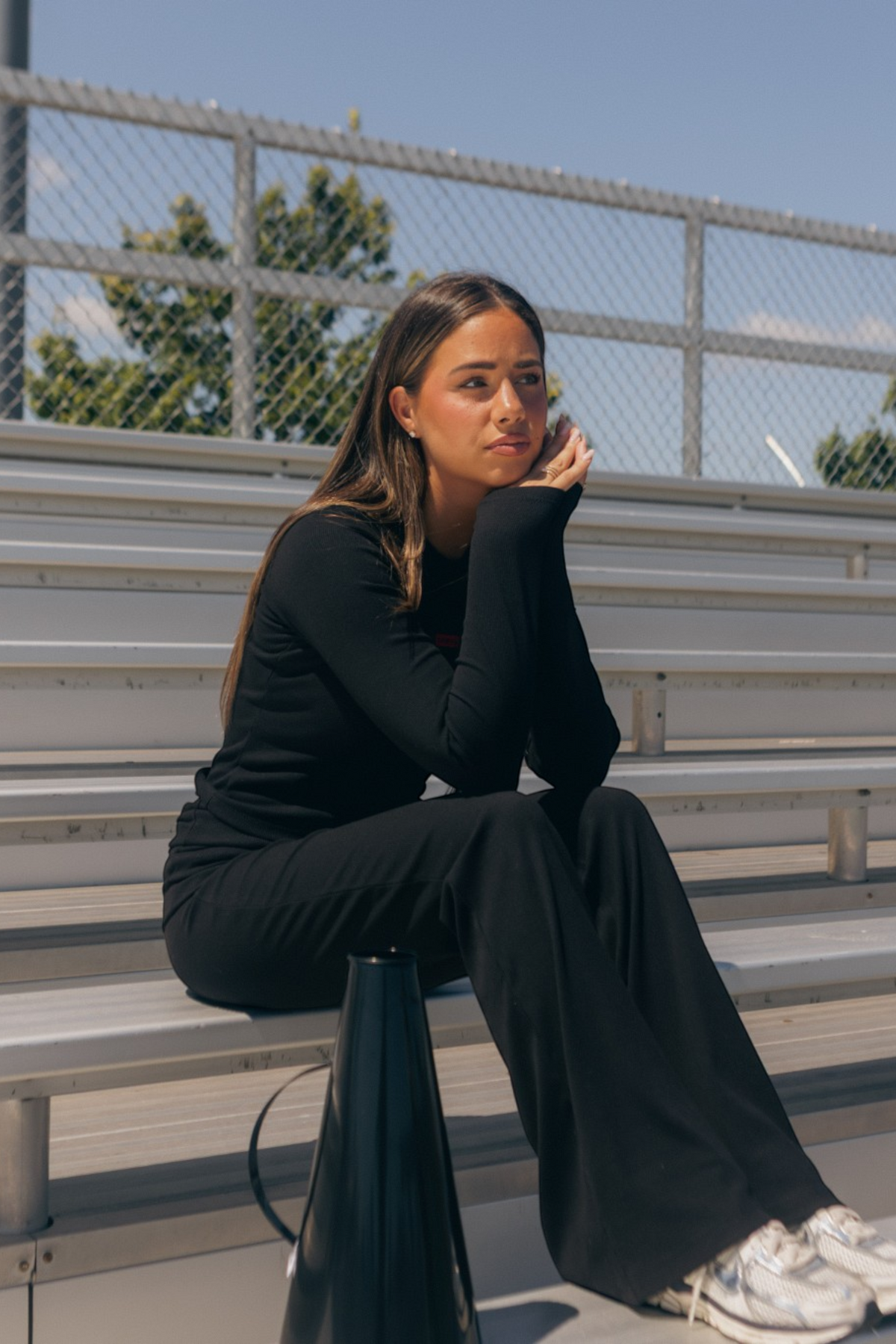 Ribbed Fold Over Flare Leggings