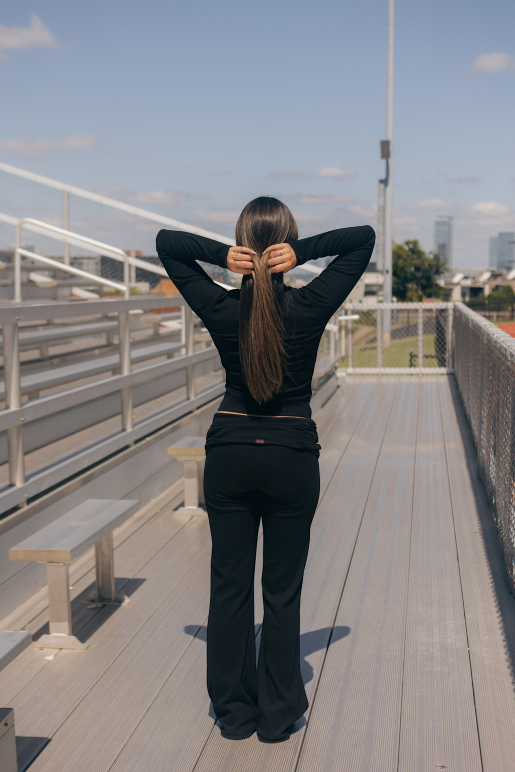 Ribbed Fold Over Flare Leggings