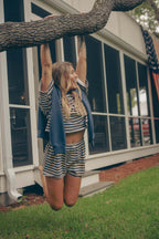 American Made Striped Boxy Tee
