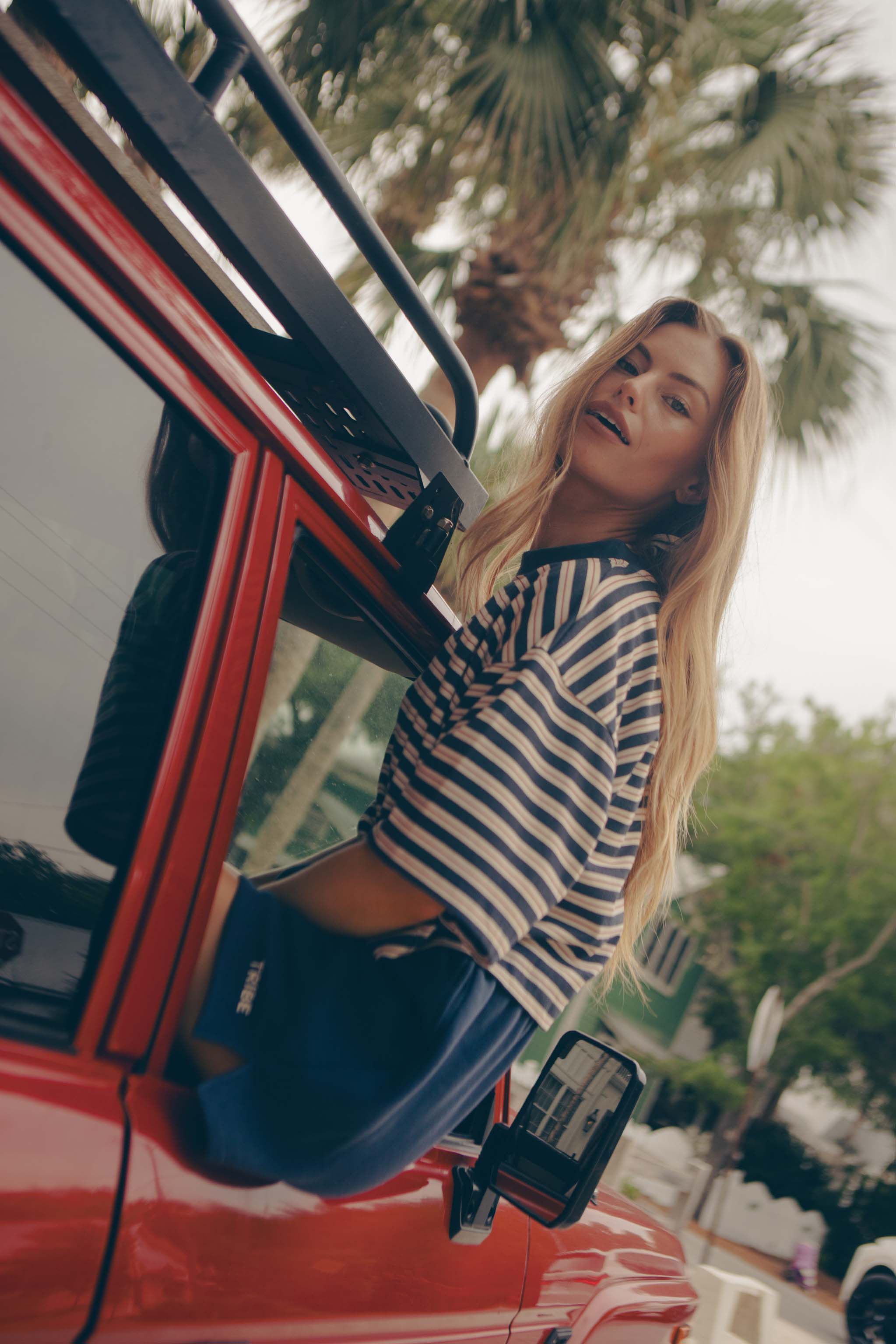 American Made Striped Boxy Tee