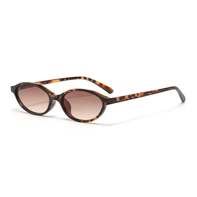 Viral Minimalist Tortoise Small Frame Oval Sunglasses