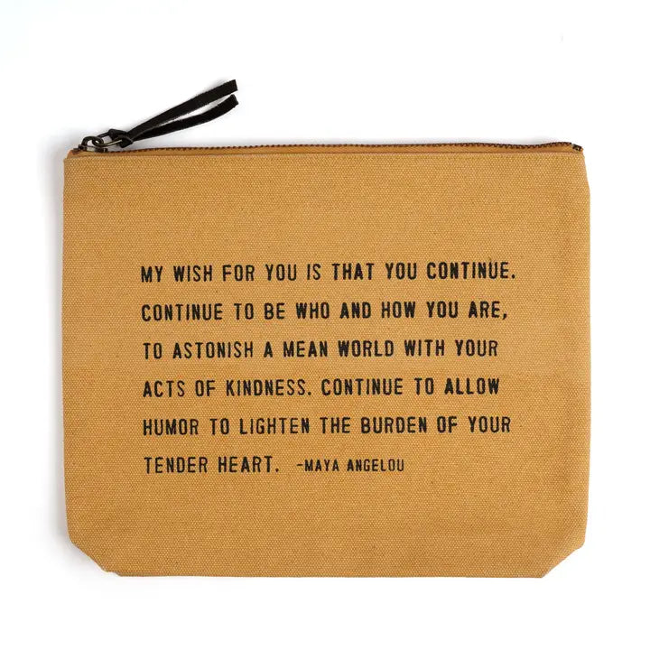 My Wish For You (Maya Angelou) Canvas Zip Bag- Sunflower