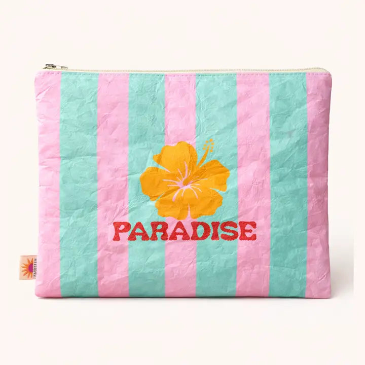 Paradise Beach Pouch 12" | Water-Resistant Beach Zip Pouch