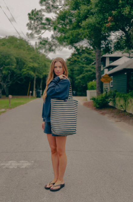 American Made Striped Boat Bag