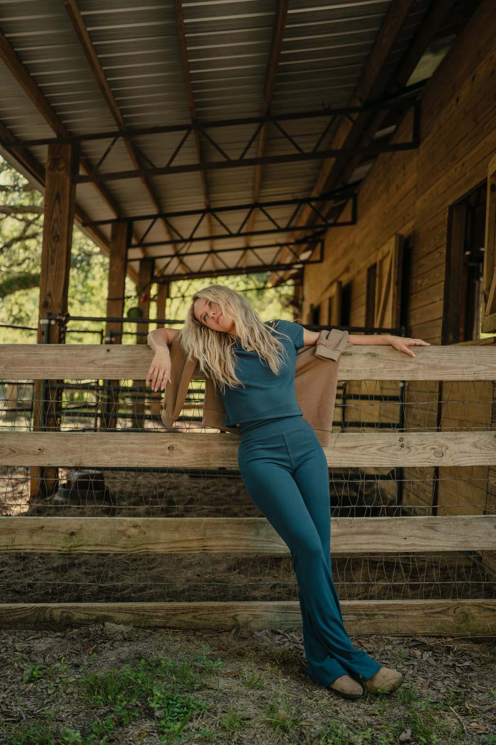 Ribbed Flare Leggings - Coastal Countryside