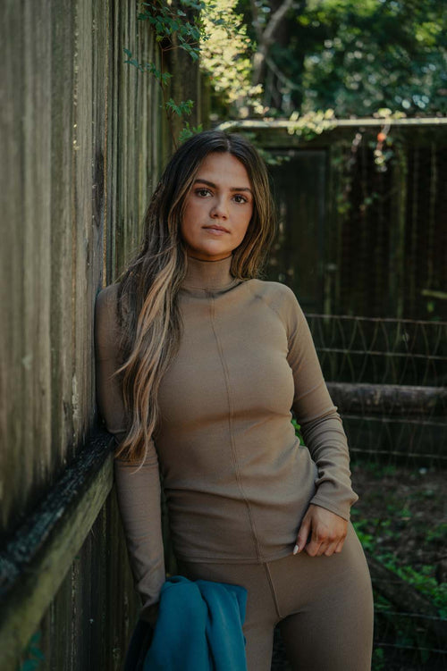 Ribbed Mock Neck - Coastal Countryside