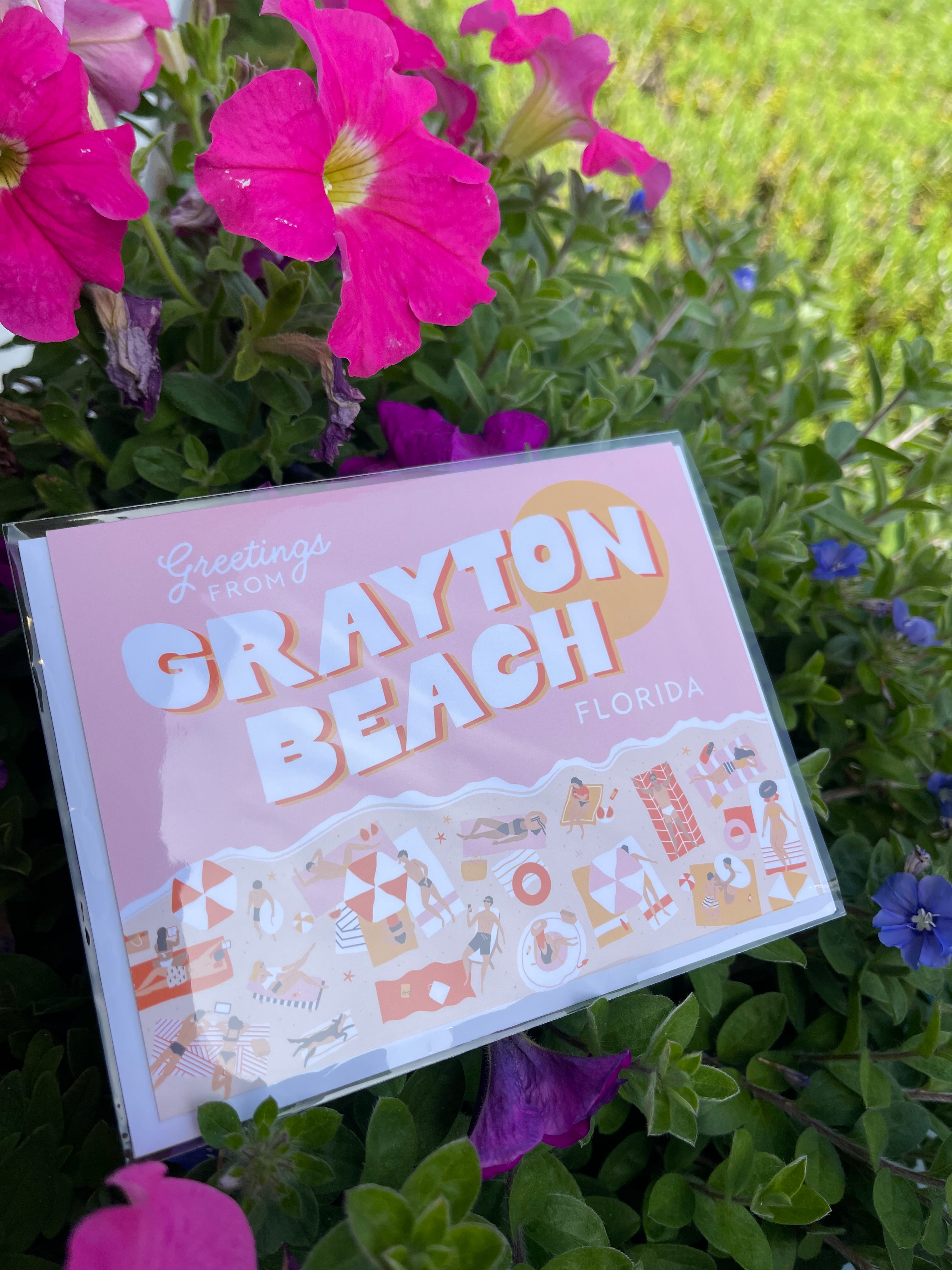 Custom Beach Town Greeting Card