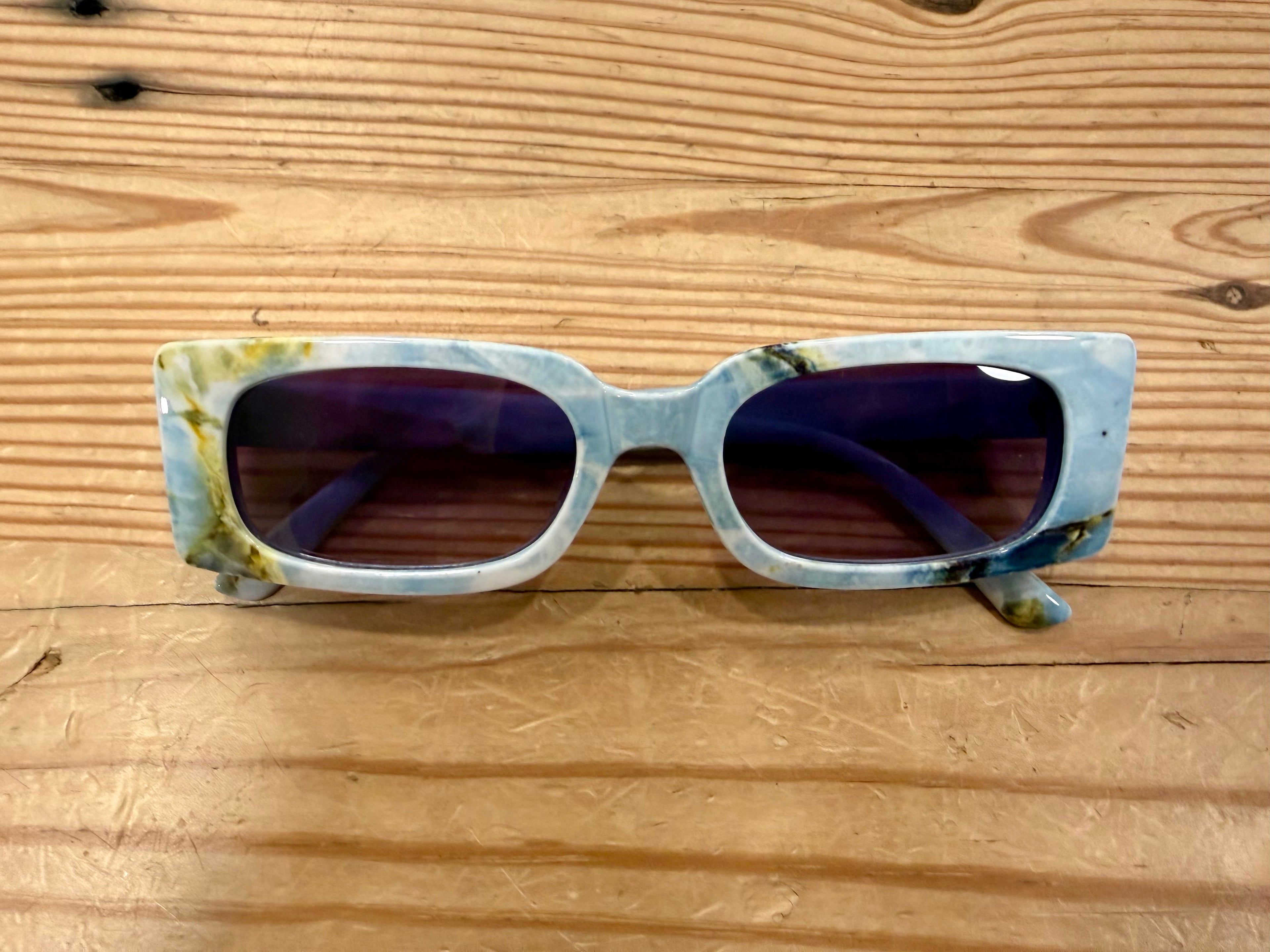MKS America Vintage Jelly-Colored Square Small-Frame Sunglasses