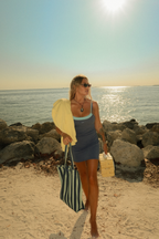 Canvas Striped Boat Bag