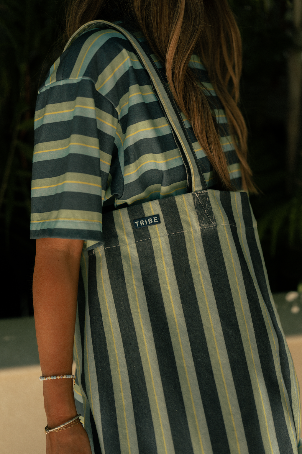 Canvas Striped Boat Bag