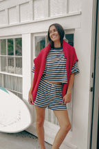 American Made Striped Boxy Tee