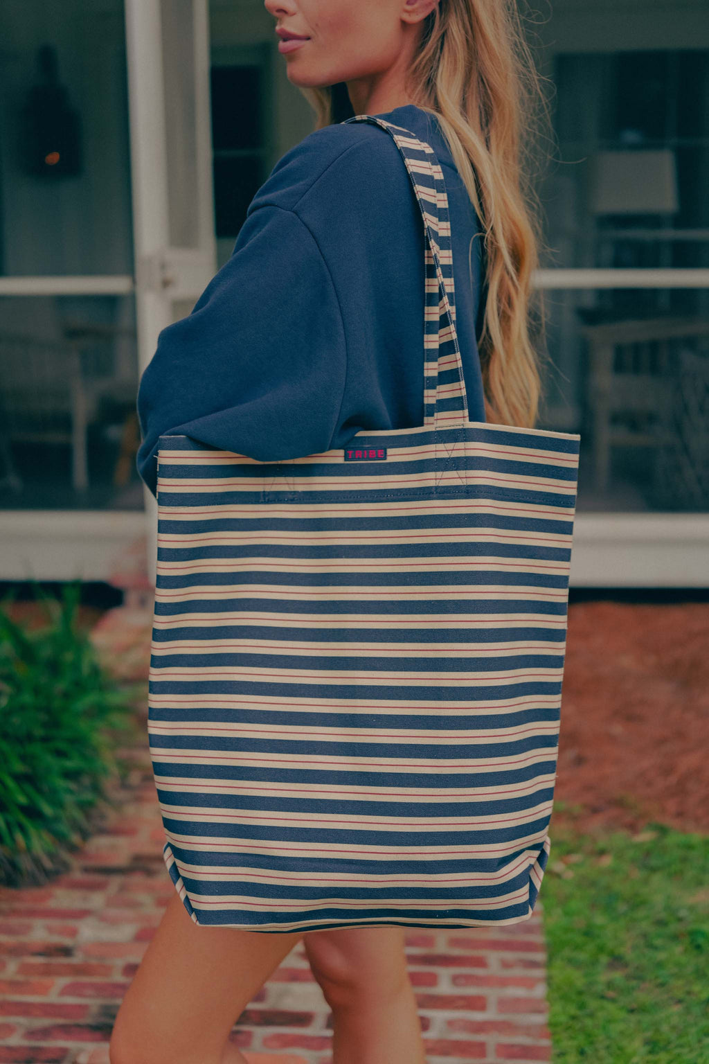 American Made Striped Boat Bag