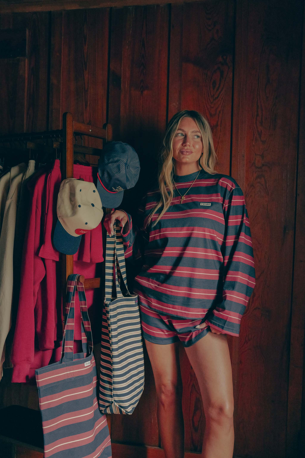 American Made Striped Boat Bag