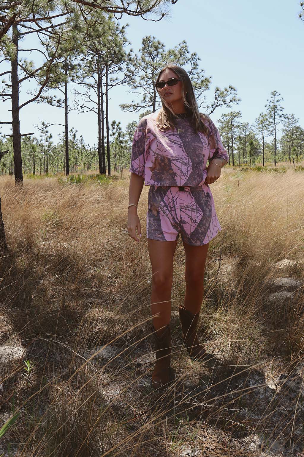 Base Camp Boxy Tee - Pink Break Up