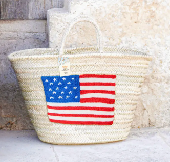 USA Straw Beach Bag