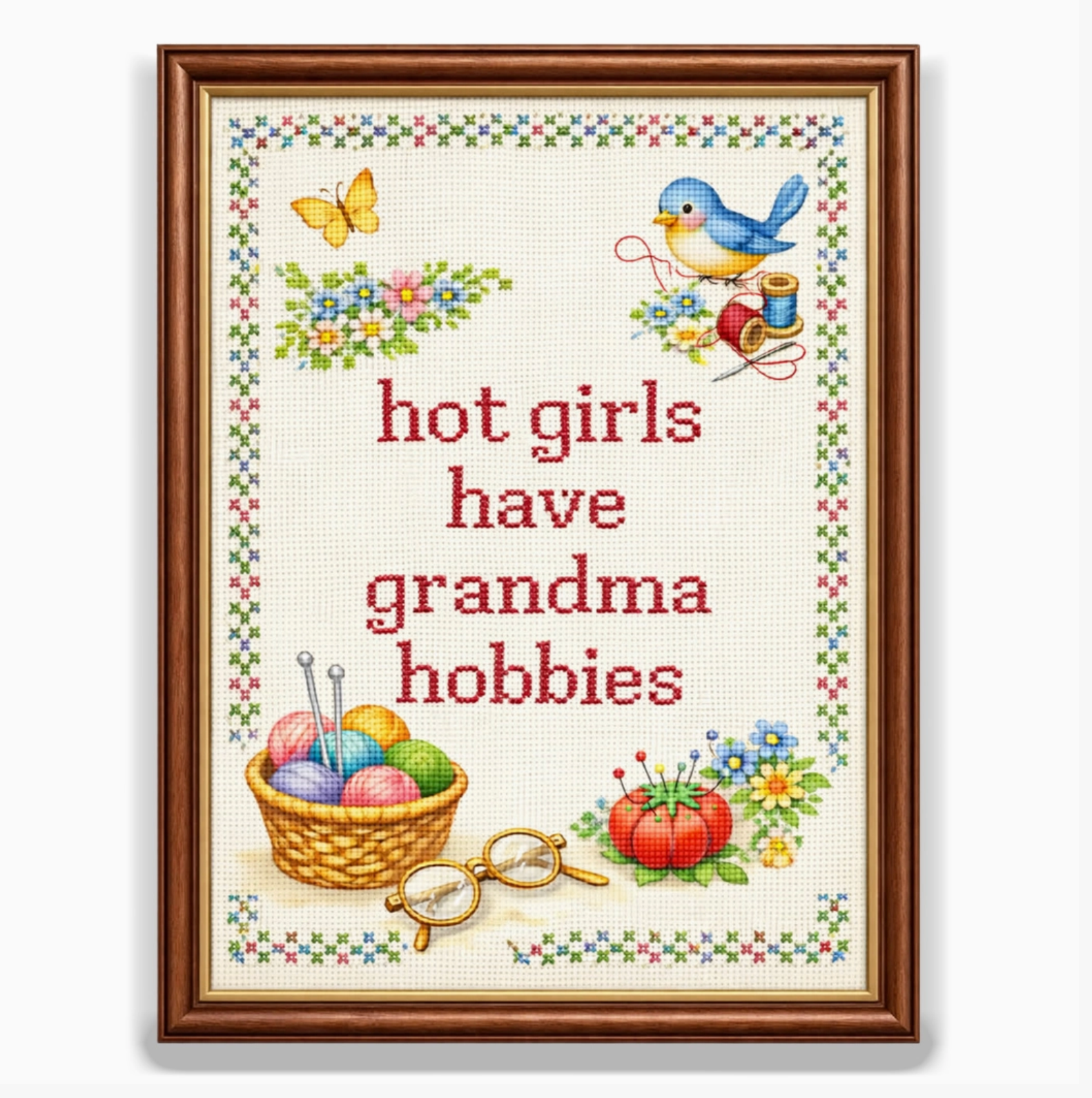 Hot Girls Have Grandma Hobbies.. - Sticker