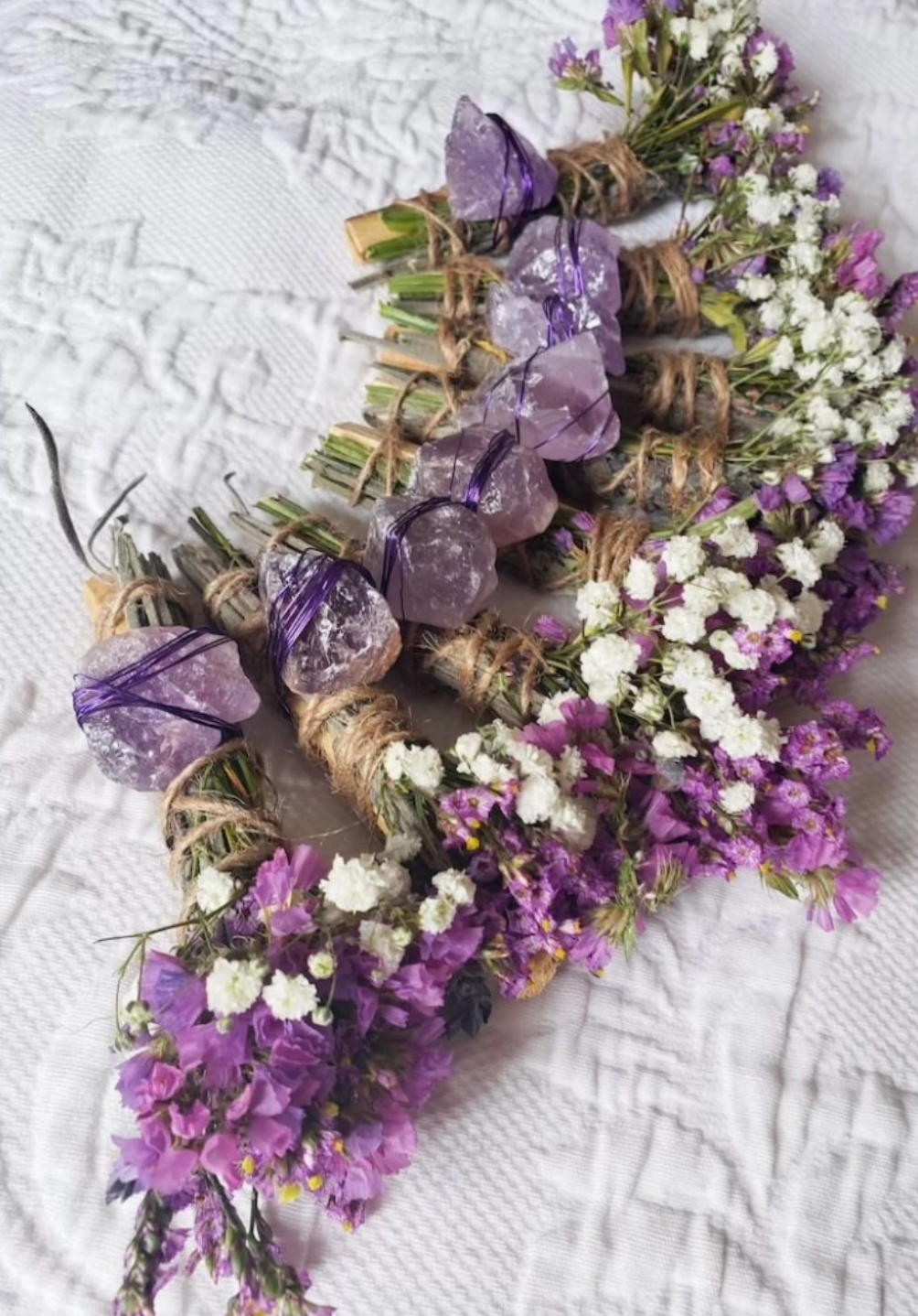 Amethyst, Lavender and Palo Santo Smudge Stick