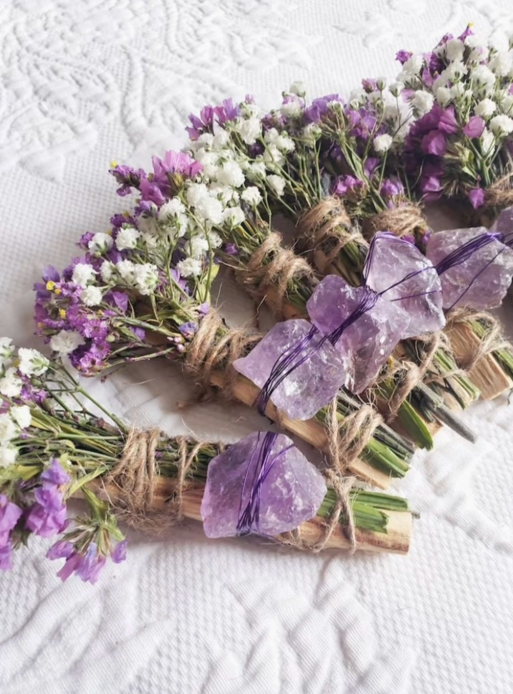 Amethyst, Lavender and Palo Santo Smudge Stick