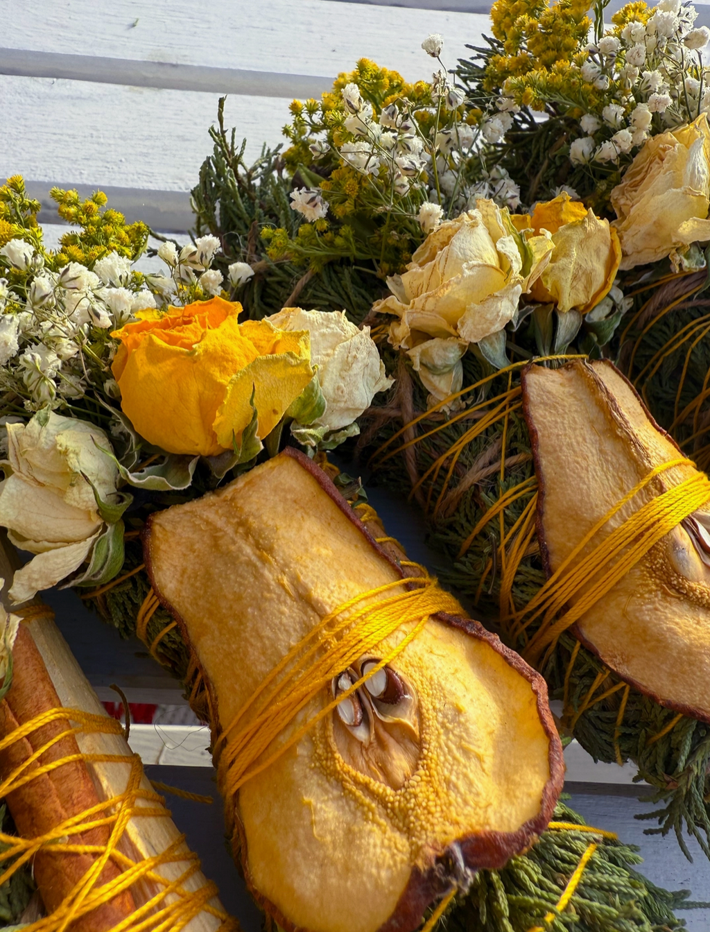 Pear, Palo Santo, Juniper, and Cinnamon Smudge Stick