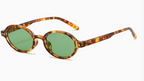 MKS America Retro Oval Studded Color-Block Fashion Sunglasses