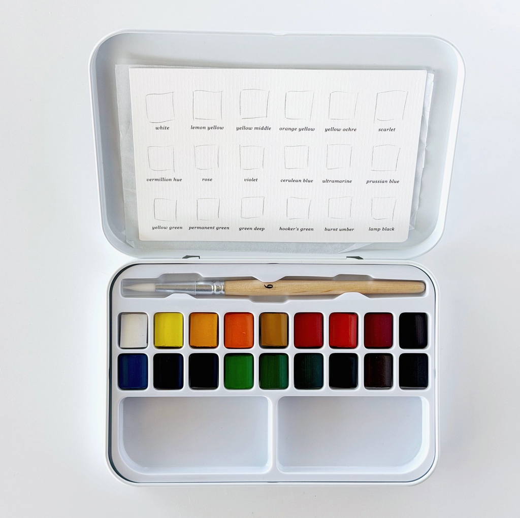 Watercolor Paint Set 18 Colors with Brush