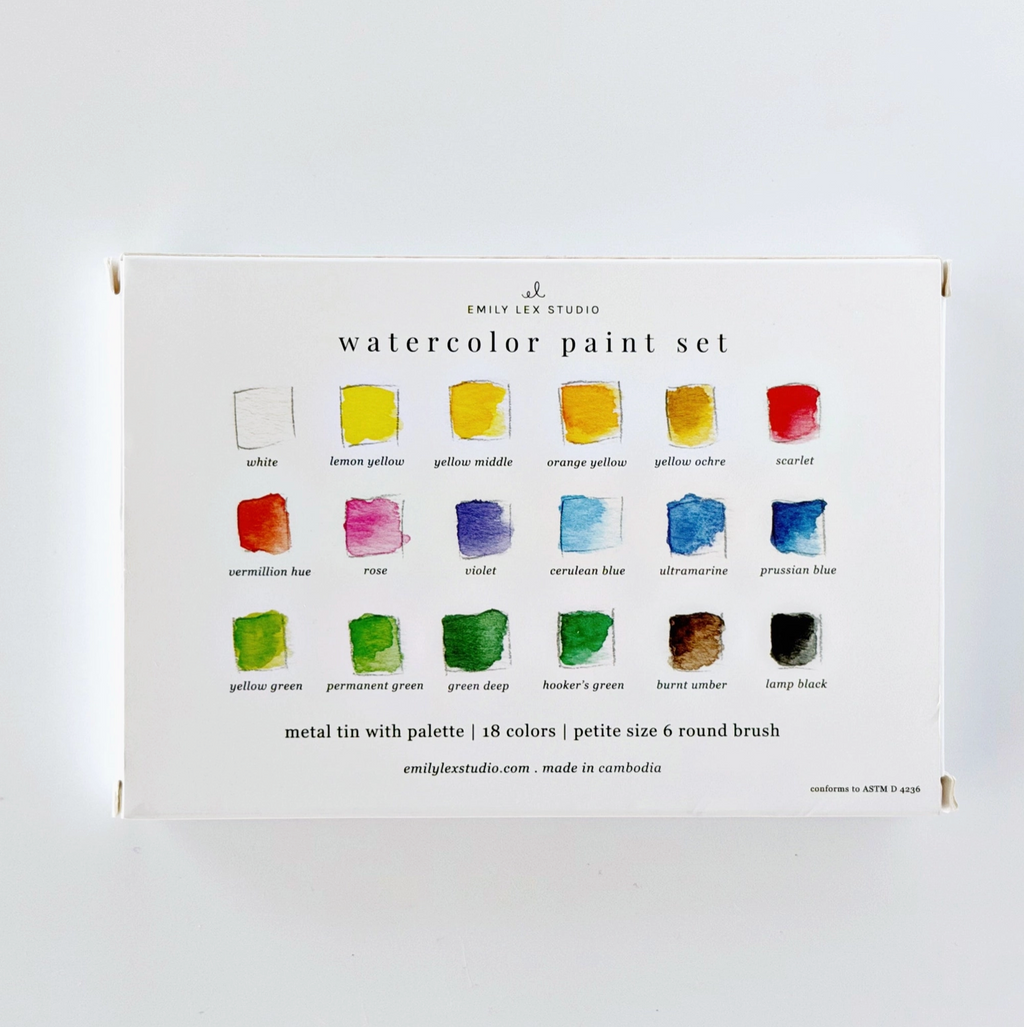 Watercolor Paint Set 18 Colors with Brush