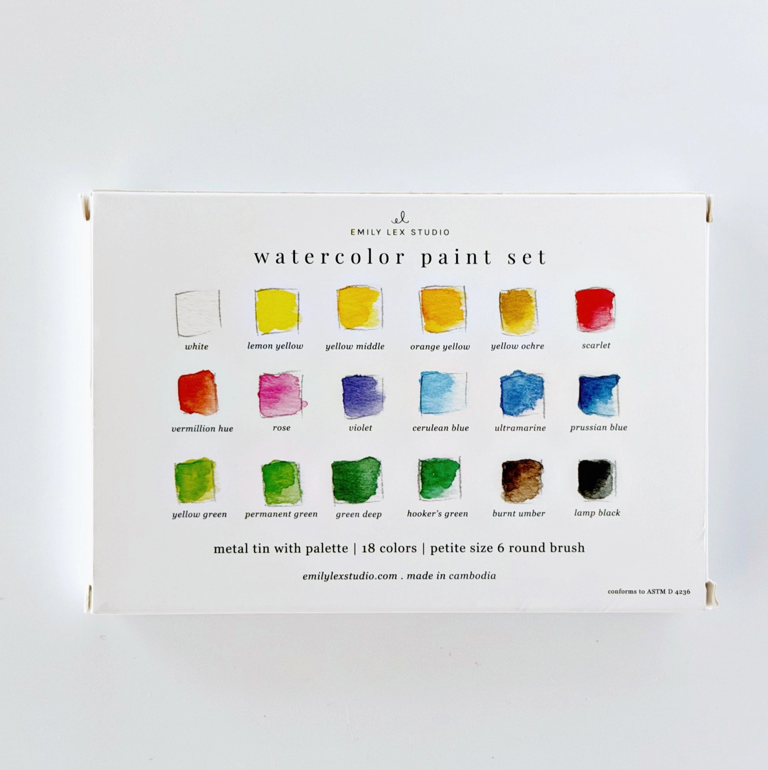 Watercolor Paint Set 18 Colors with Brush