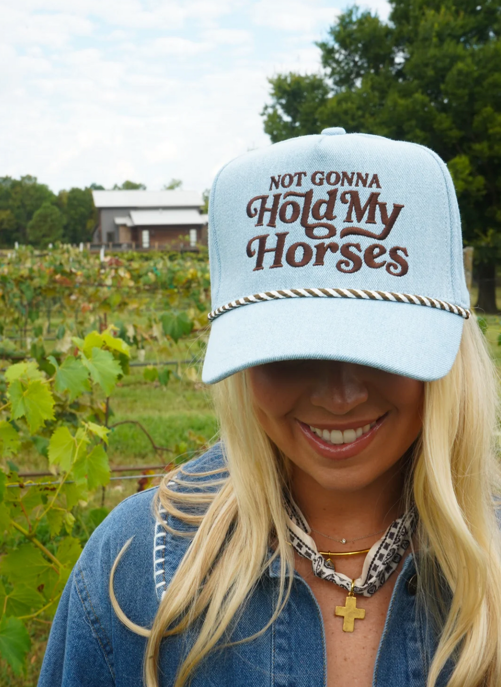 Hold My Horses - Denim Trucker Hat