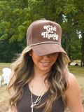 Give Thanks - Brown Corduroy Trucker Hat