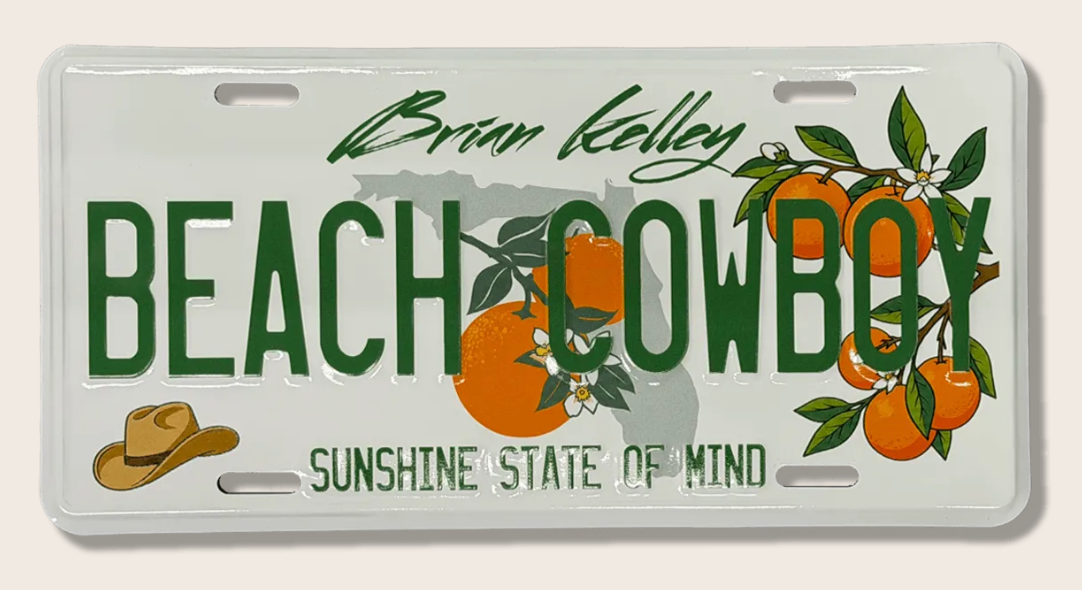 Beach Cowboy License Plate