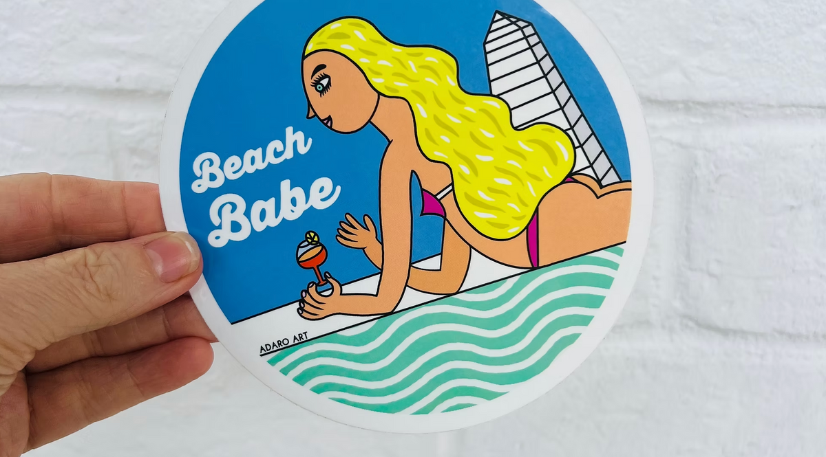 Adaro Art Beach Babe Sticker