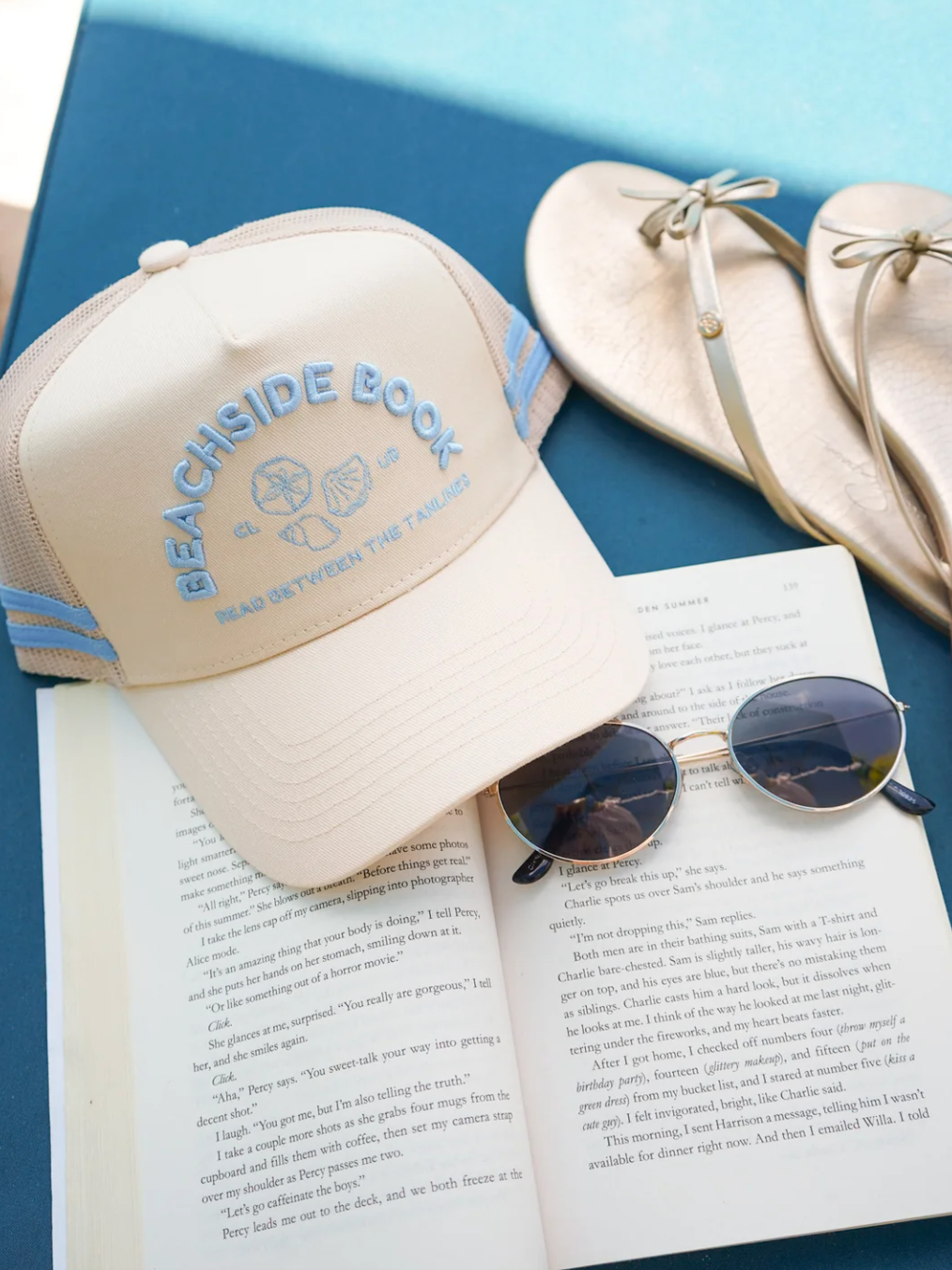 Beachside Book Club - Tan Canvas Trucker Hat