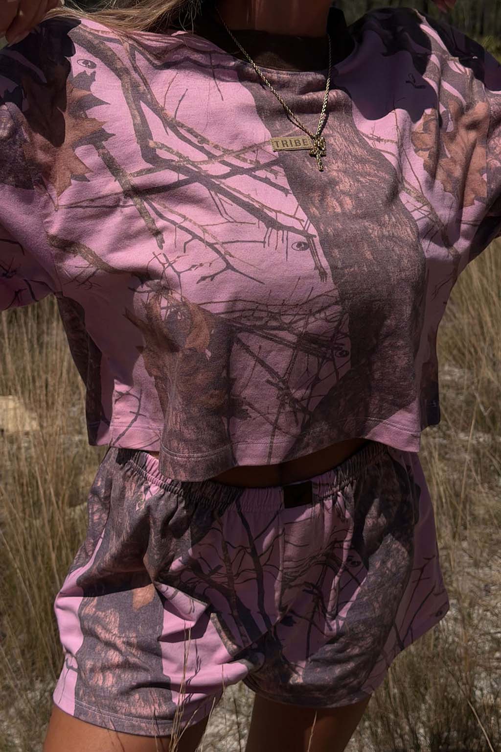 Base Camp Boxy Tee - Pink Break Up