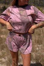 Base Camp Boxy Tee - Pink Break Up
