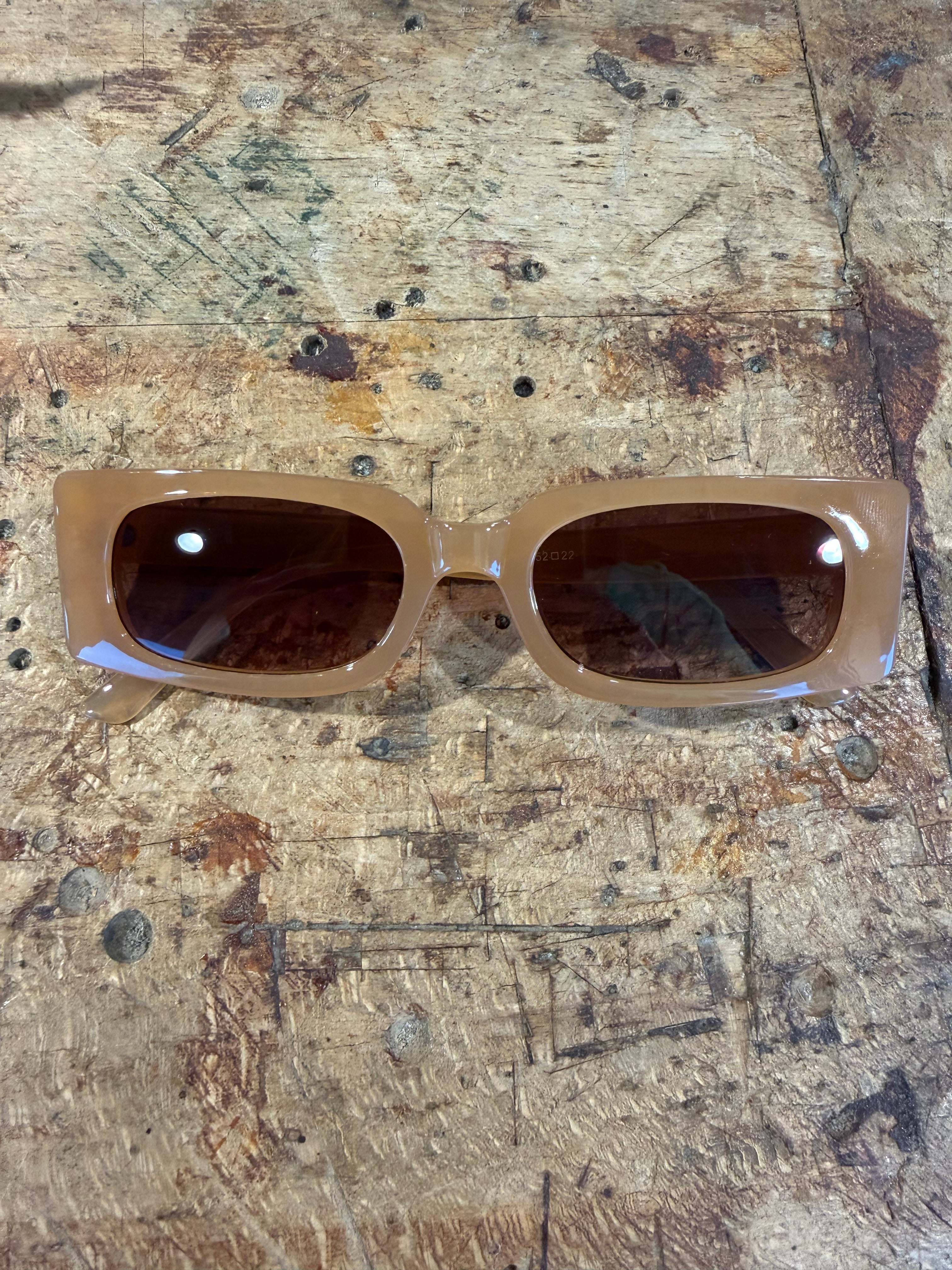 MKS America Vintage Jelly-Colored Square Small-Frame Sunglasses