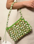 Elegant Beaded Handmade Woven Shoulder Bag