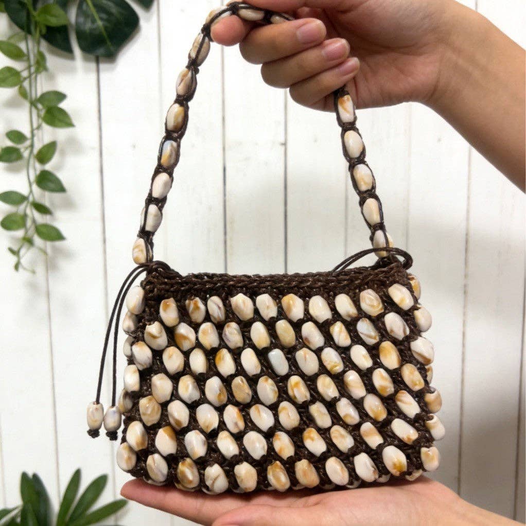 Elegant Beaded Handmade Woven Shoulder Bag