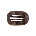 Brown Crocodile Medium Flat Round Hair Clip