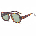 Retro Leopard Double Beam Sunglasses Aviator Glasses