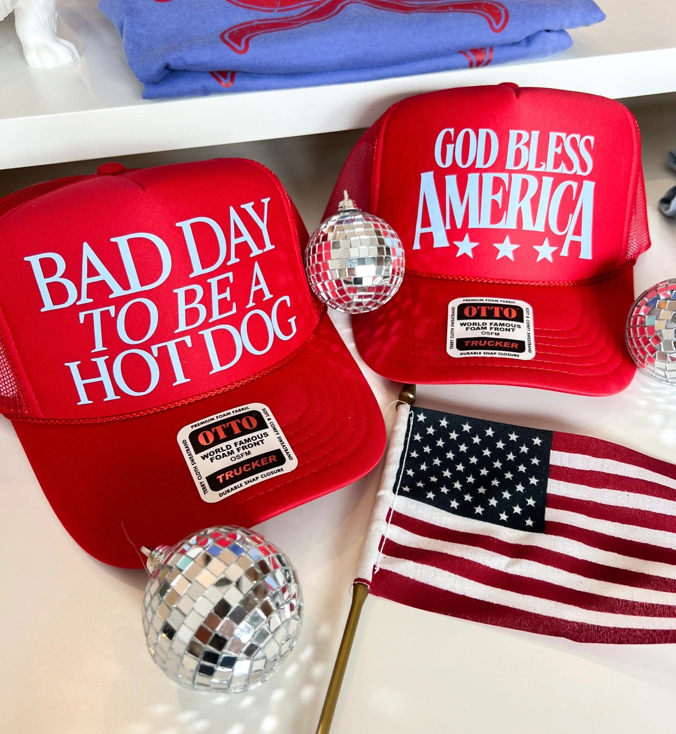 America USA July Fourth Trucker Hats