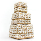 Decorative Cowrie Shell Beaded Boxes