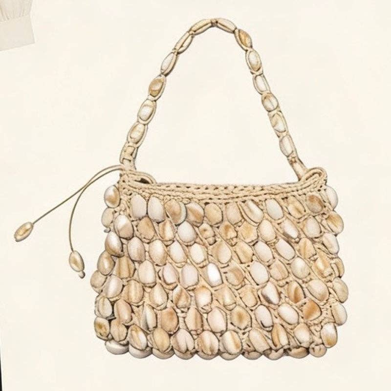 Elegant Beaded Handmade Woven Shoulder Bag