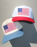 USA Flag 4th of July Trucker Hat - Denim