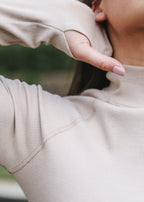 Ribbed Long Sleeve Mock Neck